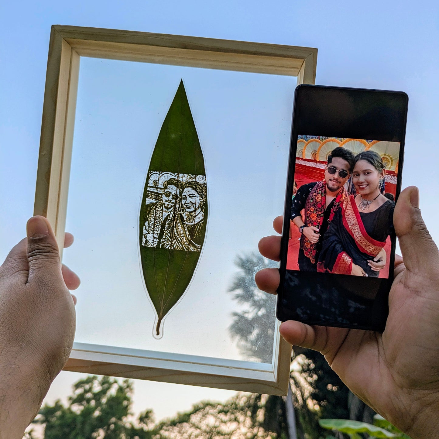 Personalized Photo Leaf Engraving