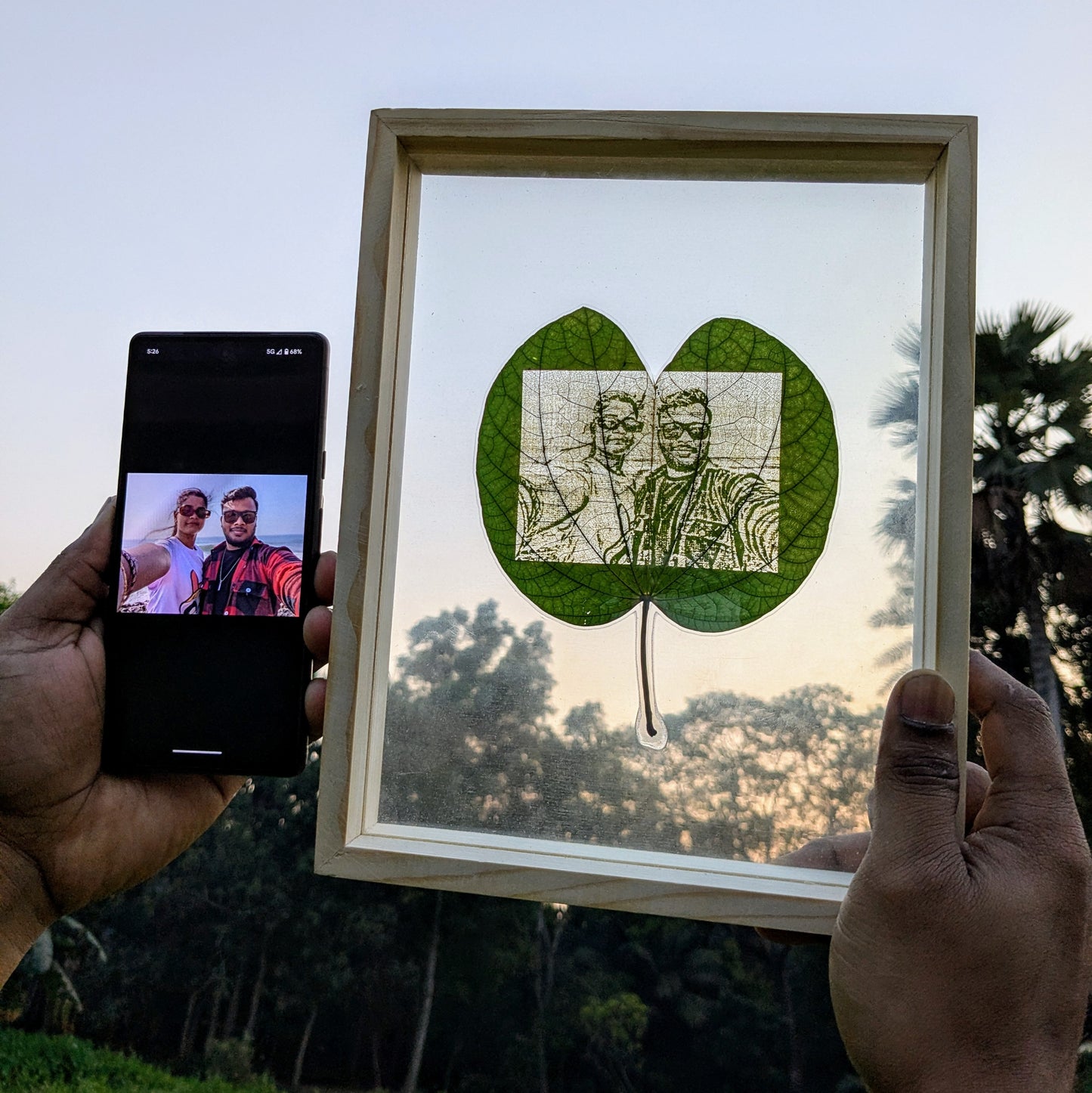 Personalized Photo Leaf Engraving